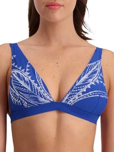 L (14) Moontide Traje de baño Bikini Top Vintage Bloom Long Line Swim Top Ropa de playa - Imagen 1 de 2