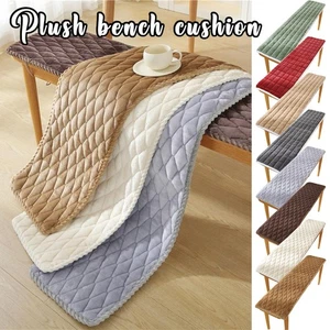 Plush Long Bench Cushion Non-Slip Seat Pad for Shoe Bench Sofa Canteen Stool - Picture 1 of 22