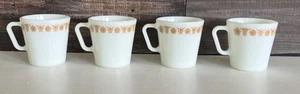 4 Vintage Pyrex Butterfly Gold D-Handle Coffee Mug Cups - Picture 1 of 4