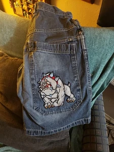 Super Rare Vintage Bulldog Jnco Jorts Men's 34 From The 90s - Picture 1 of 3