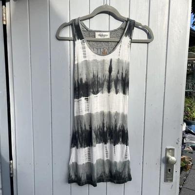 Camiseta sin mangas larga vintage Religion rayón seda tie dye con cuentas detalle trasero talla M Foto 1 de 4