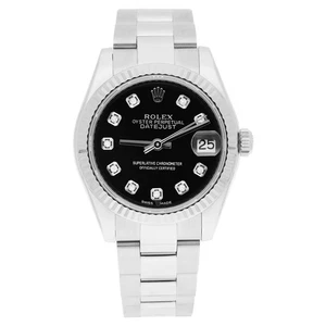 Rolex Datejust 31mm 178274 Black Diamond Dial Oyster Watch - Picture 1 of 9