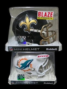 New Orleans Saints Riddell ALT BLAZE Speed mini helmet UNSIGNED + Dolphins - Bild 1 von 8