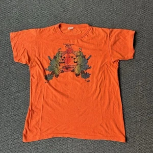 1970’s Vintage Men’s T-Shirt Size Large Slim Fit Orange Clearwater Beach 1974 - Bild 1 von 13