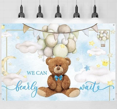 Banner telón de fondo We Can Bearly Wait, revelación de género fiesta fotografía fondo Foto 1 de 4