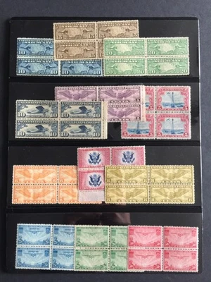 US STAMPS Awesome Lot of (12) Early Airmail, Special Delivery Blocks of 4 MNH - Image 1 of 3