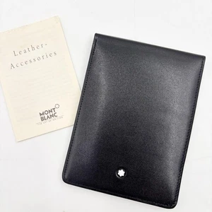 Montblanc Notepad Leather Black H11.5cm W8.5cm Used - Picture 1 of 8