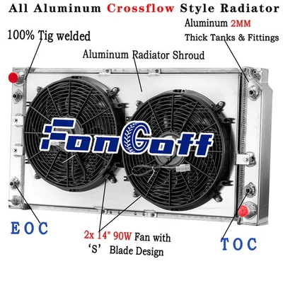 Ventilador de cubierta de radiador de 3 filas para Chevy Caprice Impala/Buick Roadmaster 5,7 L 1994-96 Foto 1 de 4
