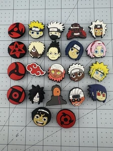 Lot Of 22 Jibbitz For Crocs Shoe Charms - Cute New For Shoes, Naruto Theme!! - Picture 1 of 1