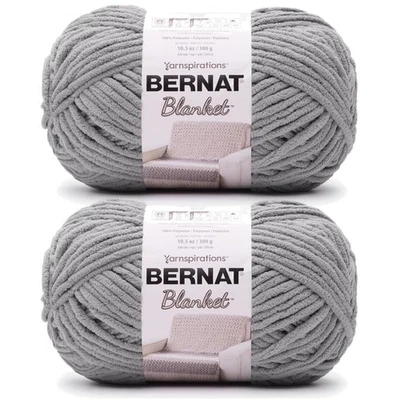 Lujoso paquete de 2 hilos acrílicos súper voluminosos - 300 g de chenilla gruesa en gris vapor Foto 1 de 4