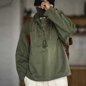 Herren Vintage WWII USN Navy Deck Jacket Wet Weather Parka Hoodies Militärjacke - Bild 1 von 11