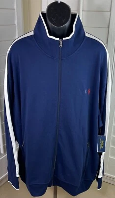 Suéter Polo Ralph Lauren Azul Marino/Blanco con Cremallera - Para Hombre Grande y Alto 4XB - NUEVO CON ETIQUETAS $125 Foto 1 de 4