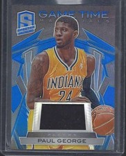 1/1 PAUL GEORGE 2013-14 SPECTRA GAME TIME JERSEY BLUE PRIZM #D 13/15 JERSEY #13