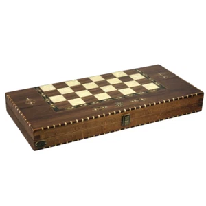 20 Inch Rural Helena Walnut Backgammon Set - Picture 1 of 6