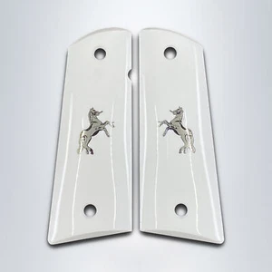 KSD Brand Colt 1911 FIT Model Compatible White Acrylic Grips - Picture 1 of 1