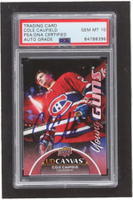 Cole Caufield Signed 2021-22 Upper Deck Canvas #C211 RC (PSA) Autograph Graded (