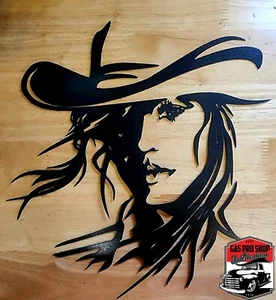 Sexy Cowgirl metal wall art plasma cut decor gift idea - Picture 1 of 1