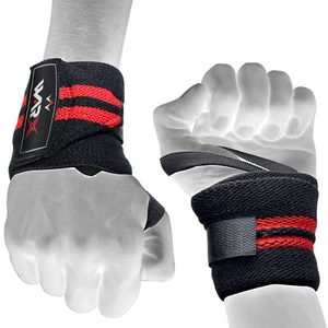 Wrist Wraps Weight lifting Gym Straps Support Strength Elasticated Hand Bandage - Picture 1 of 4