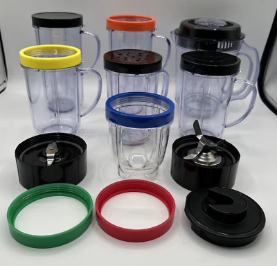 Magic Bullet Lot of Mixed Replacement Parts & Accessories Cups Pitchers Lids - Image 1 of 4