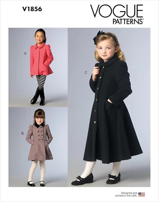 Vogue Sewing Pattern V1856 Children's Girls' Jacket Coat Size CL (6-7-8) UNCUT - Image 1 of 3