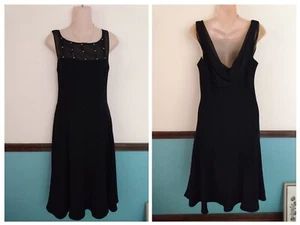 Evan Picone Womens Size 12 Cocktail Formal Party Draped Back Rhinestones Dress - Picture 1 of 7