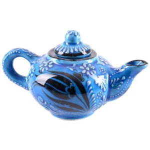 BLUE 3 Sizes of Turkish Handmade Ceramics Teapot ,Made with Artistic & Authentic - Picture 1 of 7