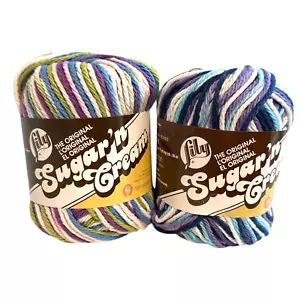 Lily Sugar 'n Cream 100% Cotton Ombre Yarn Fruit Punch & Moondance 2 oz Skeins - Picture 1 of 4