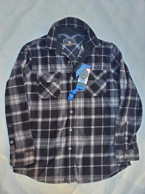 Freedom Foundry Black / Grey Plaid Fleece Button Up Long Sleeve Men's Large - Image 1 of 4