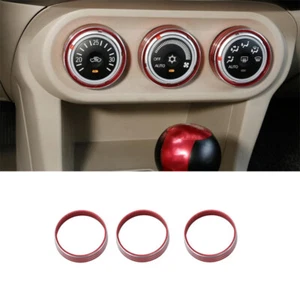 Red Aluminum Middle Console Ac Knob Trim Cover For Mitsubishi Lancer EVO 07-2017 - Picture 1 of 8