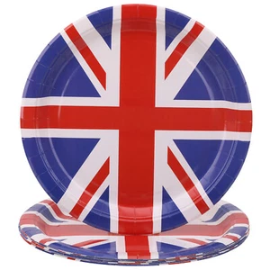 Vajilla de fiesta callejera británica 23 cm 20 platos Union Jack VE Day Royal Events - Imagen 1 de 6