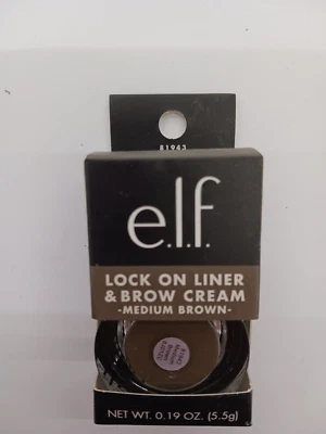 elf Lock on Liner and Brow Cream 81943 Medium Brown New free shipping! - Image 1 of 3