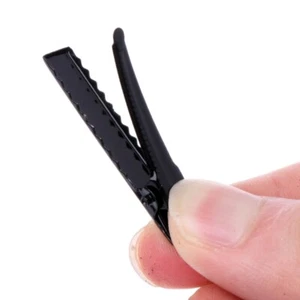 10Pcs 4cm Metal Single Prong Alligator Clip Hair Clips Bows Barrette DIY Black - Picture 1 of 8