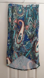 Sunny Leigh Sz PL Multicolor Paisley Faux Wrap Skirt Tulip Hem - Picture 1 of 4