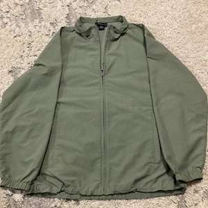Lands End Women's M 10-12 Full Zip Packable Lightweight Windbreaker Jacket Olive - Picture 1 of 3