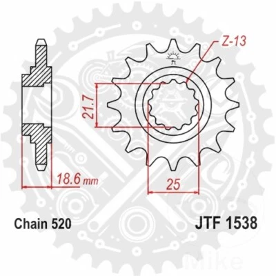 New JT Front Sprocket 15/520 For Kawasaki Z 750 S - Изображение 1 из 4