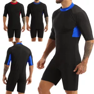 Muta corta uomo girocollo mezze maniche body body immersioni nuoto - Foto 1 di 28
