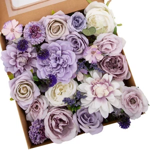 Roses Silk Peony Artificial Fake Flowers Bunch Bouquet Home Wedding Party Lot - Picture 1 of 18