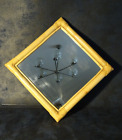 ancien miroir carré rotin bambou déco scandinave loft rétro vintage 80 90