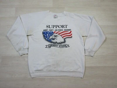 Sudadera De Colección Operation Desert Storm Para Hombre (L) Águila Blanca Veterano de Guerra EE. UU. Foto 1 de 4