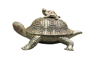 Bombay Co. Messingschildkröte mit Schmuck Strass Schreibtisch Set - Bild 1 von 10