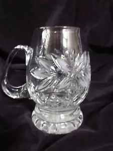 Schöner Kristallstein mit geätzter Edelweißblume 6" x 5,75" Top Zustand - Bild 1 von 6
