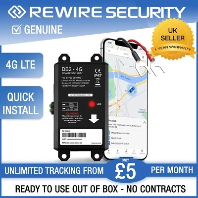 LIVE GPS TRACKER DB2 4G LTE ANTI-THEFT CAR VAN TRUCK MOTORBIKE TRACKING DEVICE - Image 1 of 4