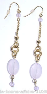 FANTASY OHRRINGE ANHÄNGER Goldfaden rosa Perle Trend Abend - Bild 1 von 1