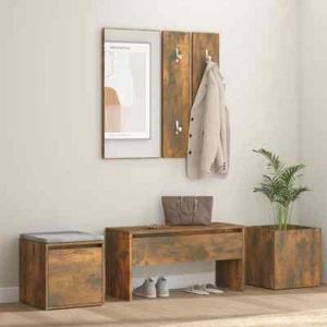 vidaXL Garderoben-Set Räuchereiche Holzwerkstoff - Bild 1 von 11