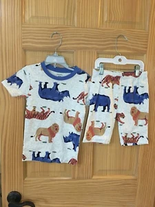 New Carter's Boys Lion Tiger Pajama set Snug Fit Short Sleeve Short Gray - Picture 1 of 1