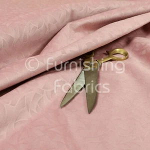 Fire Treated Pink Self Pave Geometric Soft Velour Matt Velvet Upholstery Fabrics - Picture 1 of 4