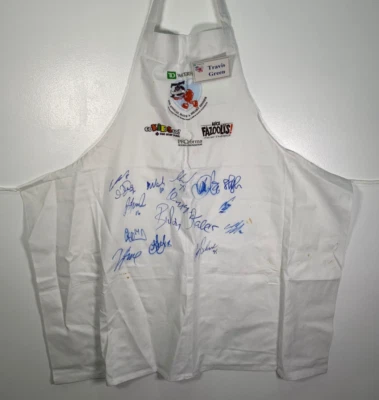 Delantal autografiado firmado por el equipo Travis Green Toronto Maple Leafs certificado de autenticidad AMC 20447 Foto 1 de 4