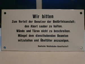 2. Weltkrieg WC Schild (Antiquität) - Bild 1 von 5