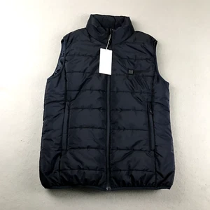 Poteina Jacket Vest Mens Medium Blue Full Zip Heat Generating Quilted NWT - Picture 1 of 9
