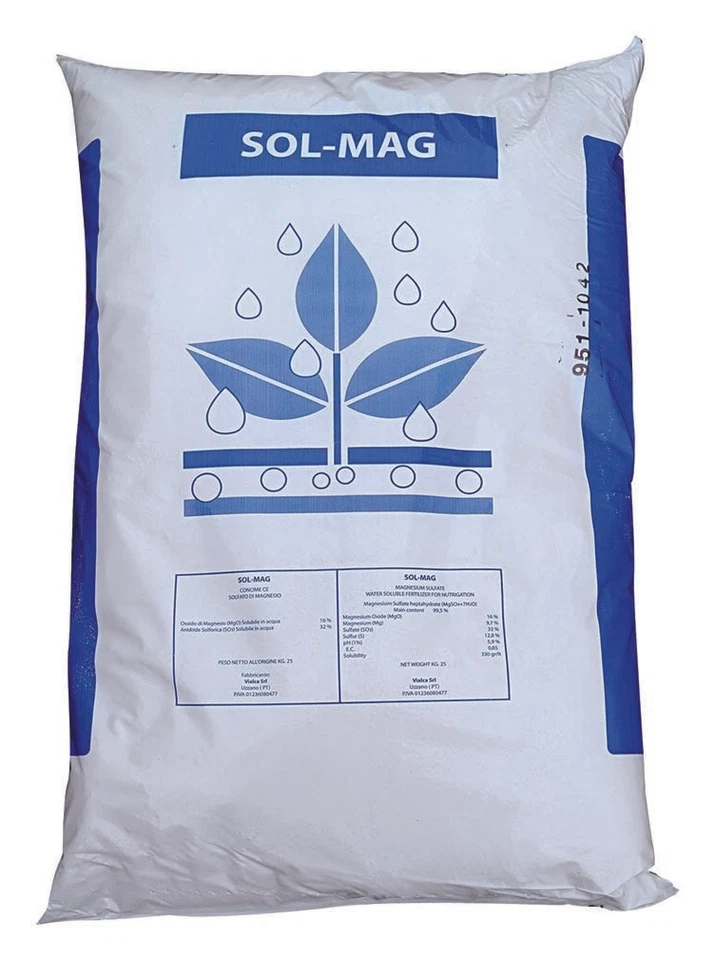 VIALCA SOLFATO DI MAGNESIO CRISTALLINO SACCO KG.25 SOL-MAG MAGNESIO SOLFATO IDROSOLUBIL